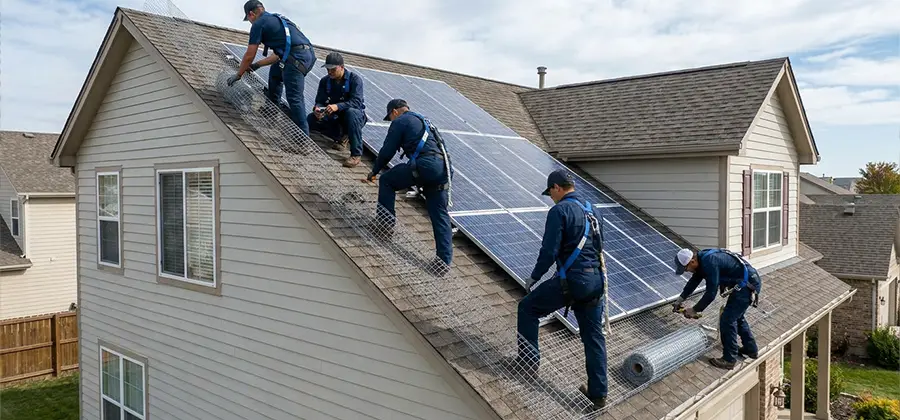 Pigeon Wire for Solar Panels in Tucker